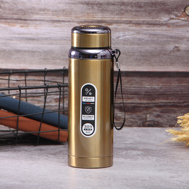 1000ml Stainless Steel Thermos Bottle Vacuum Insulated Leakproof Water Bottle for Travel Gym Office | Black